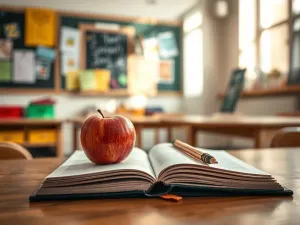 Dorosły pracujący uczy się przy biurku z laptopem i kawą, łącząc obowiązki zawodowe ze studiami w domowym biurze.